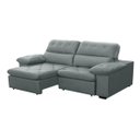 Ver imagem 2 de Sofa Retratil Reclinavel 2 Lugares 2,60m Crystal Veludo Cinza Lansofbr Lansof Brasil