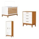 Ver imagem 2 de Quarto Completo com Roupeiro 3 Portas Flip Branco/Fosco/Savana