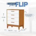 Ver imagem 4 de Quarto Completo com Roupeiro 3 Portas Flip Branco/Fosco/Savana
