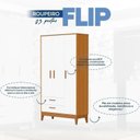 Ver imagem 7 de Quarto Completo com Roupeiro 3 Portas Flip Branco/Fosco/Savana