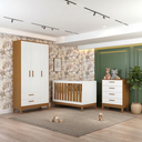 Ver imagem 1 de Quarto Completo com Roupeiro 3 Portas Flip Branco/Fosco/Savana