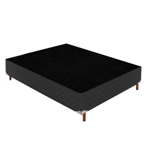 Base Box Casal Íris 42x138x188cm Preto/Elegancy Paropas By Ecosono