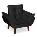 Ver imagem 4 de Mini Poltrona Cadeira Opala Infantil de Criança Suede Preto.