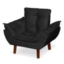 Ver imagem 5 de Mini Poltrona Cadeira Opala Infantil de Criança Suede Preto.
