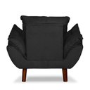 Ver imagem 3 de Mini Poltrona Cadeira Opala Infantil de Criança Suede Preto.
