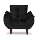 Ver imagem 1 de Mini Poltrona Cadeira Opala Infantil de Criança Suede Preto.