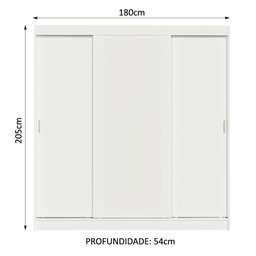 Guarda-roupa Casal Madesa Reno 3 Portas de Correr - 4