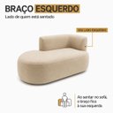 Ver imagem 4 de Sofá Curvo Orgânico 2 Lugares 160cm Sala Recepção Veludo:Bege/Braça Lado Esquedo