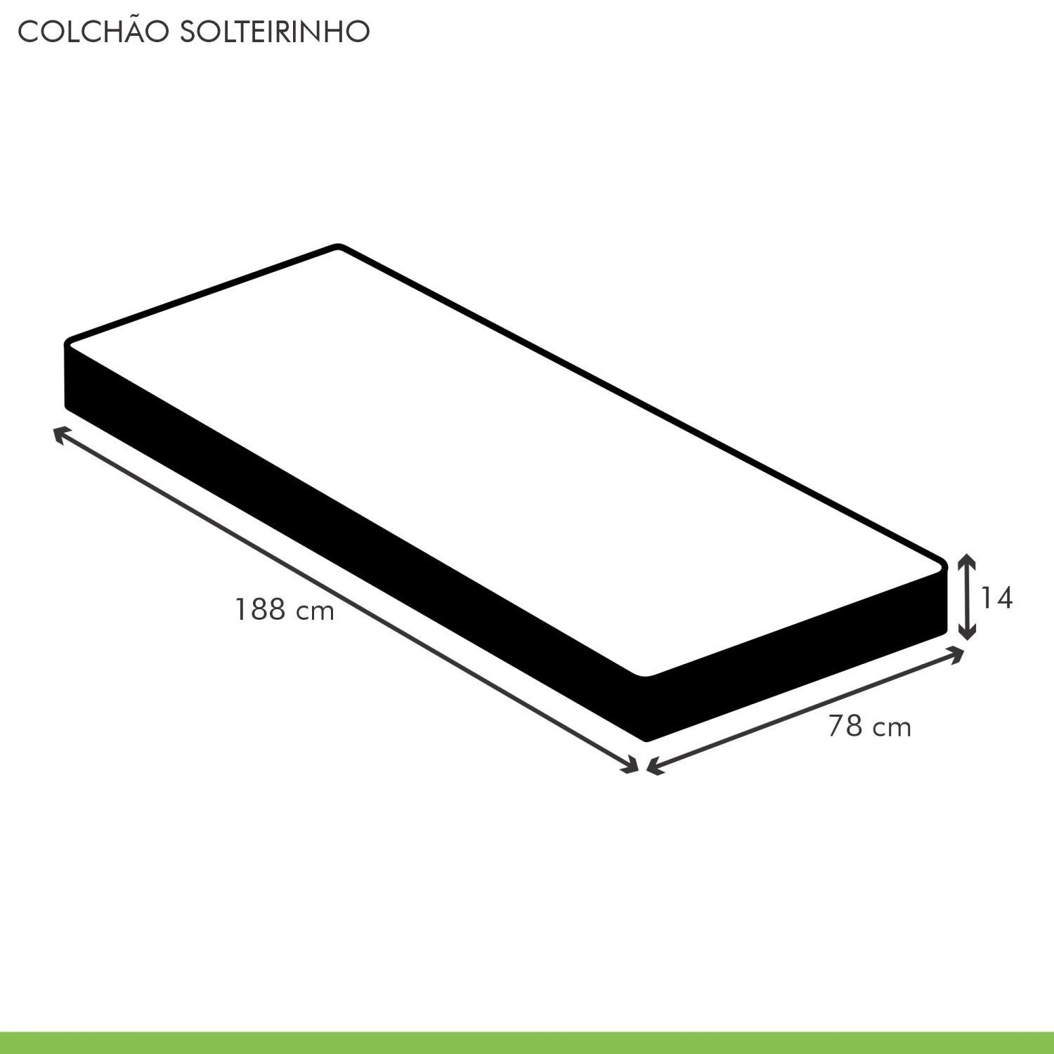 Colchão Solteiro Paropas by Ecosono Solteirinho Unique D33 Duoface 14x78x188cm  - 5