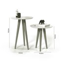Ver imagem 3 de Conjunto com 2 Mesas 4202 Off White e Pés em Madeira - Ofertamo