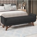 Ver imagem 2 de Puff Recamier Decorativo com Pés em Madeira 140 cm Itália P05 Veludo Preto - Lyam Decor