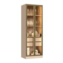 Ver mais imagens de Cristaleira Armário 2 Portas Reflectas com LED 100% MDF Celeste Bege/Duna
