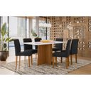 Ver imagem 2 de Conjunto Sala de Jantar Mesa Anitta 1,60x0,90m com 6 Cadeiras Ana Ype/off White/veludo Preto