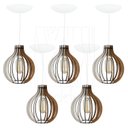 Ver imagem 4 de Pendente Luminária Bali E27 Bancada Moderno 5 Unidades:branco