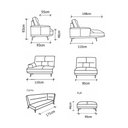 Ver imagem 4 de Sofá Evans Canto + Chaise com Puff Couro Pérola 476cm - 69880