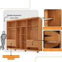 Ver imagem 4 de Guarda Roupa Casal Maya Mdf 6 Portas 6 Gavetas Pés Moderna Naturalle/off White com Pés
