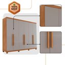 Ver imagem 5 de Guarda Roupa Casal Maya Mdf 6 Portas 6 Gavetas Pés Moderna Naturalle/off White com Pés
