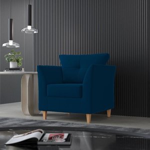 Poltrona para Sala Decorativa Isis Suede Azul Marinho Visan Estofados