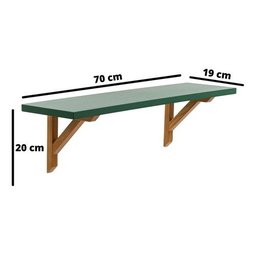 Prateleira Verde Musgo Madeira Maciça 70c Mão Francesa Pinus - 7