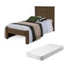 Cama De Solteiro Luther Castanho Com Colchão - 1