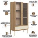 Ver imagem 4 de Cristaleira para Sala de Jantar 2 Portas Pés Madeira Moss A03 Hanover Roble - Lyam Decor