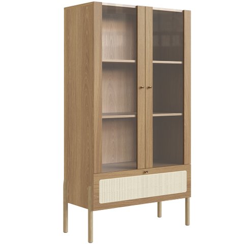 Cristaleira para Sala de Jantar 2 Portas Pés Madeira Moss A03 Hanover Roble - Lyam Decor