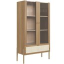 Ver imagem 1 de Cristaleira para Sala de Jantar 2 Portas Pés Madeira Moss A03 Hanover Roble - Lyam Decor