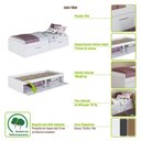 Ver imagem 5 de Cama de Solteiro Branca com 2 Portas Basculantes Organizadoras MDP Tókio Art In Móveis
