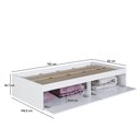 Ver imagem 4 de Cama de Solteiro Branca com 2 Portas Basculantes Organizadoras MDP Tókio Art In Móveis