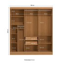 Ver imagem 3 de Guarda-roupa 3 Portas de Correr Kappesberg Canela/off White 180cm