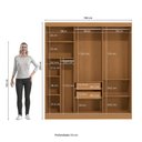 Ver imagem 4 de Guarda-roupa 3 Portas de Correr Kappesberg Canela/off White 180cm