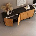Ver imagem 5 de Balcão Aparador Buffet Grande 180 cm 4 Portas Madeira Freijó Preto Arto Idimex