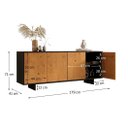 Ver imagem 2 de Balcão Aparador Buffet Grande 180 cm 4 Portas Madeira Freijó Preto Arto Idimex