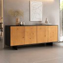 Ver imagem 1 de Balcão Aparador Buffet Grande 180 cm 4 Portas Madeira Freijó Preto Arto Idimex