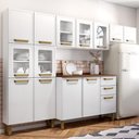 Ver imagem 1 de Cozinha Completa Aço C/ Portas Vidro Bella Bertolini - Branco