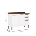 Ver imagem 5 de Cozinha Completa Aço C/ Portas Vidro Bella Bertolini - Branco