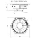 Ver imagem 7 de Spa com Hidromassagem Sextavado Flora Top Line Ouro Fino com Aquecedor e Cromoterapia LED 5 Lugares Gel Coat Branco 220V