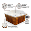 Ver imagem 4 de Spa com Hidromassagem Sextavado Flora Top Line Ouro Fino com Aquecedor e Cromoterapia LED 5 Lugares Gel Coat Branco 220V