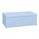Ver imagem 1 de Recamier Calçadeira Baú Carla 160cm Queen Suede Azul Bebê Madeira