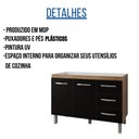 Ver imagem 2 de Balcão para Pia Bianca 120 Cm Savana Preto Moblis