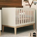 Ver imagem 3 de Berço Mini Cama Classic Areia Fosco Pés Madeira Natural com Colchão D18 - Reller Móveis