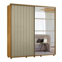 Ver imagem 1 de Guarda-roupa Casal Monet Ripado 2 Portas de Correr 4 Gavetas 1 Porta C/ Espelho - 7 Decor Cumaru e