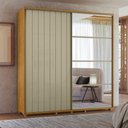 Ver imagem 2 de Guarda-roupa Casal Monet Ripado 2 Portas de Correr 4 Gavetas 1 Porta C/ Espelho - 7 Decor Cumaru e