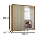 Ver imagem 4 de Guarda-roupa Casal Monet Ripado 2 Portas de Correr 4 Gavetas 1 Porta C/ Espelho - 7 Decor Cumaru e