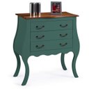Ver imagem 1 de Cômoda Bombê Linz 3 Gavetas 96 X 90 X 40 Cm (a X L X P) - Cor Verde Musgo/imbuia Glazer