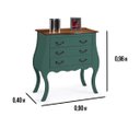 Ver imagem 3 de Cômoda Bombê Linz 3 Gavetas 96 X 90 X 40 Cm (a X L X P) - Cor Verde Musgo/imbuia Glazer