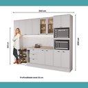 Ver imagem 7 de Cozinha Completa com Balcão Milla Modern Quad 13 Portas 3 Gavetas MDF Branco Móveis Carraro