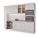 Ver imagem 3 de Cozinha Completa com Balcão Milla Modern Quad 13 Portas 3 Gavetas MDF Branco Móveis Carraro