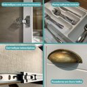 Ver imagem 4 de Cozinha Completa com Balcão Milla Modern Quad 13 Portas 3 Gavetas MDF Branco Móveis Carraro
