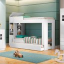 Ver imagem 1 de Beliche Ditália Cama Aux c/colchões+ Kit luz CM-15 COR:branco